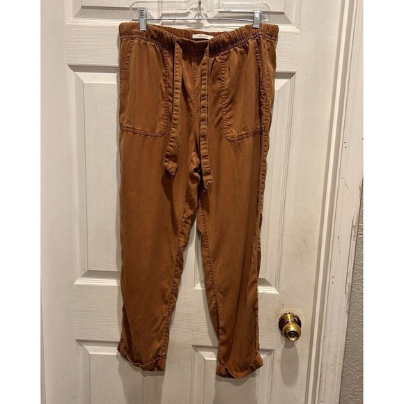Cynthia‎ Rowley Tan Clay Jogger Pants Women's size Large 100% Lyocell Beach - Picture 1 of 6